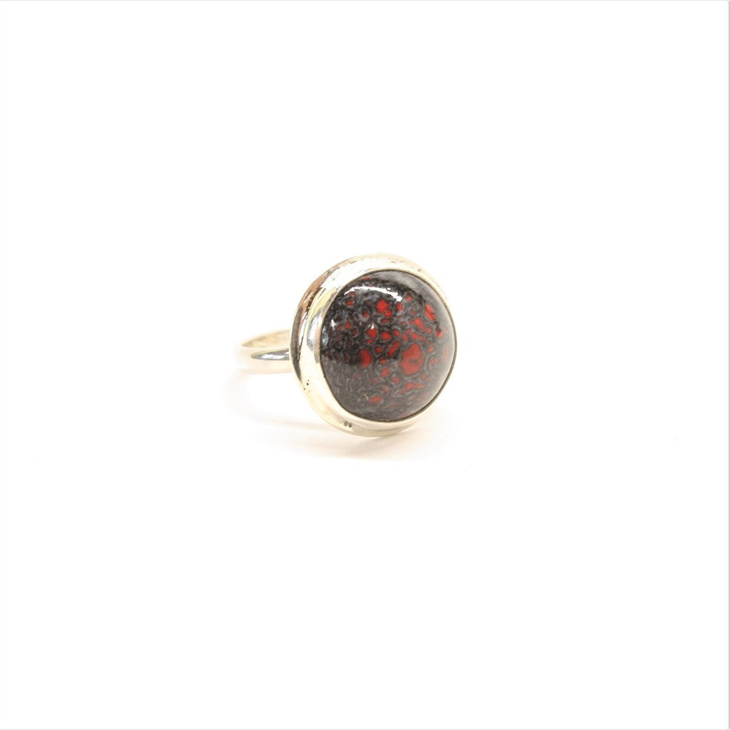 Gray-Red-Enamel-Ring