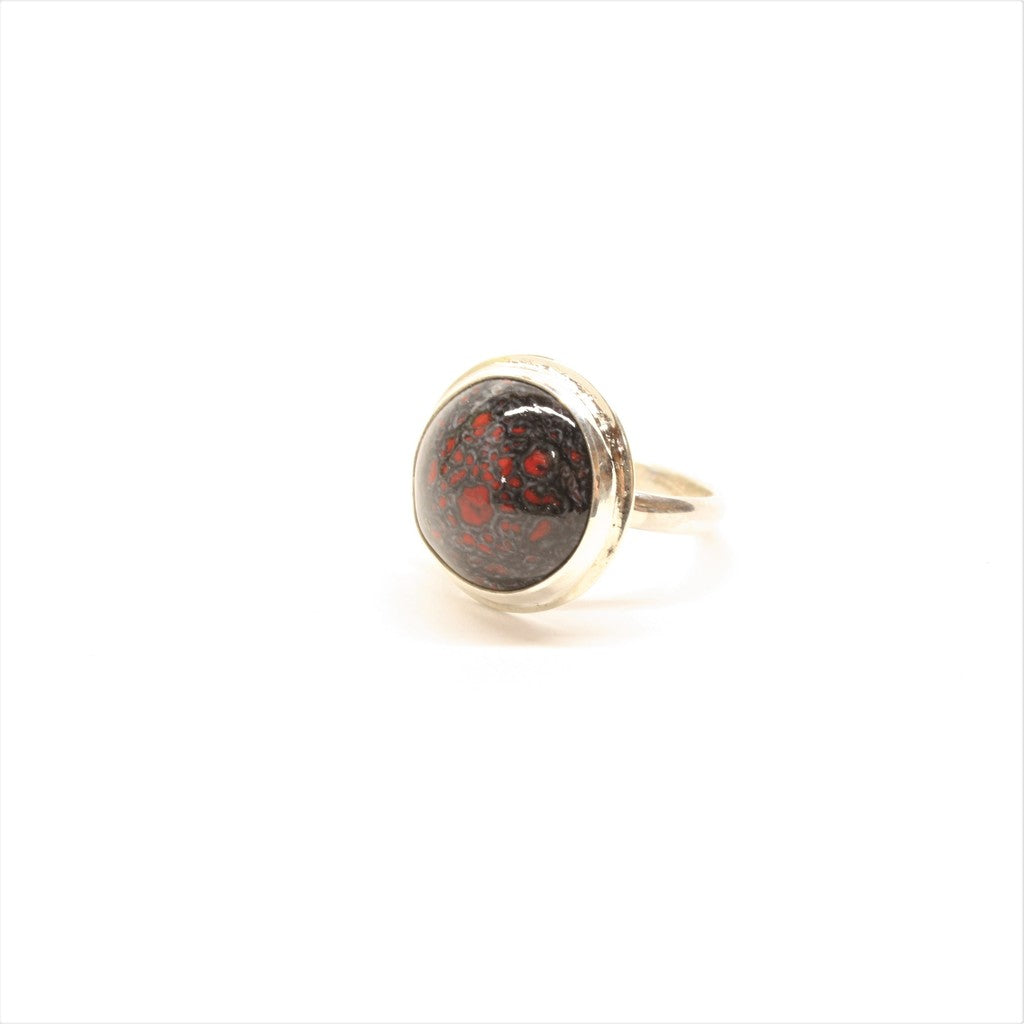 Gray-Red-Enamel-Ring