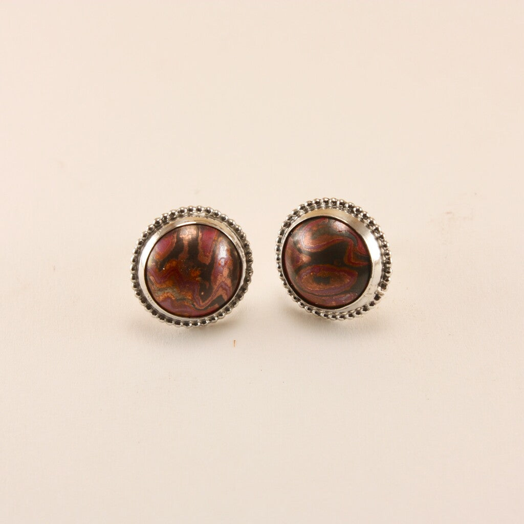 Hido Mokume Gane Stud Earrings