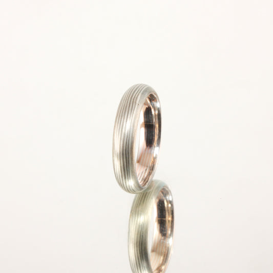 Shibuichi and Sterling Silver Mokume Ring