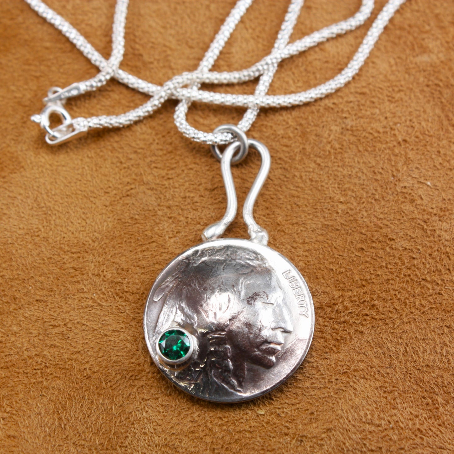 Indian Head Pendant Green.