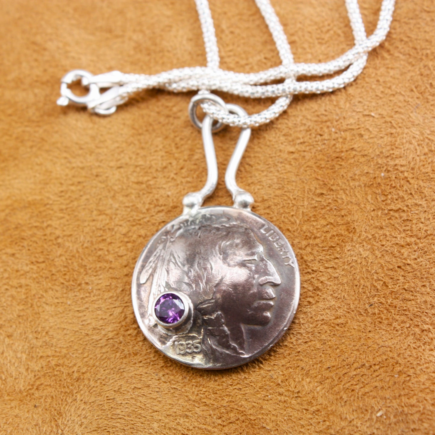 Indian Head Pendant Purple.