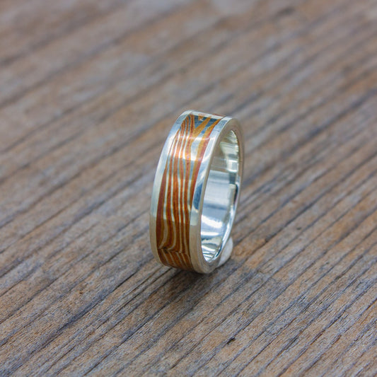 Made to Order Woodgrain Mokume Ring