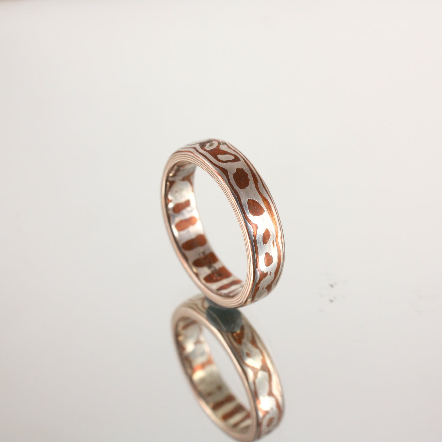 Silver-Copper-Mokume-Ring