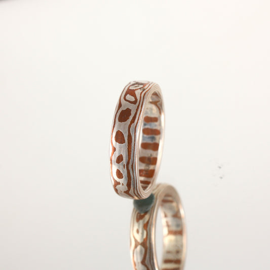 Silver-Copper-Mokume-Ring