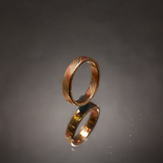 Twist-Pattern-Mokume-ring