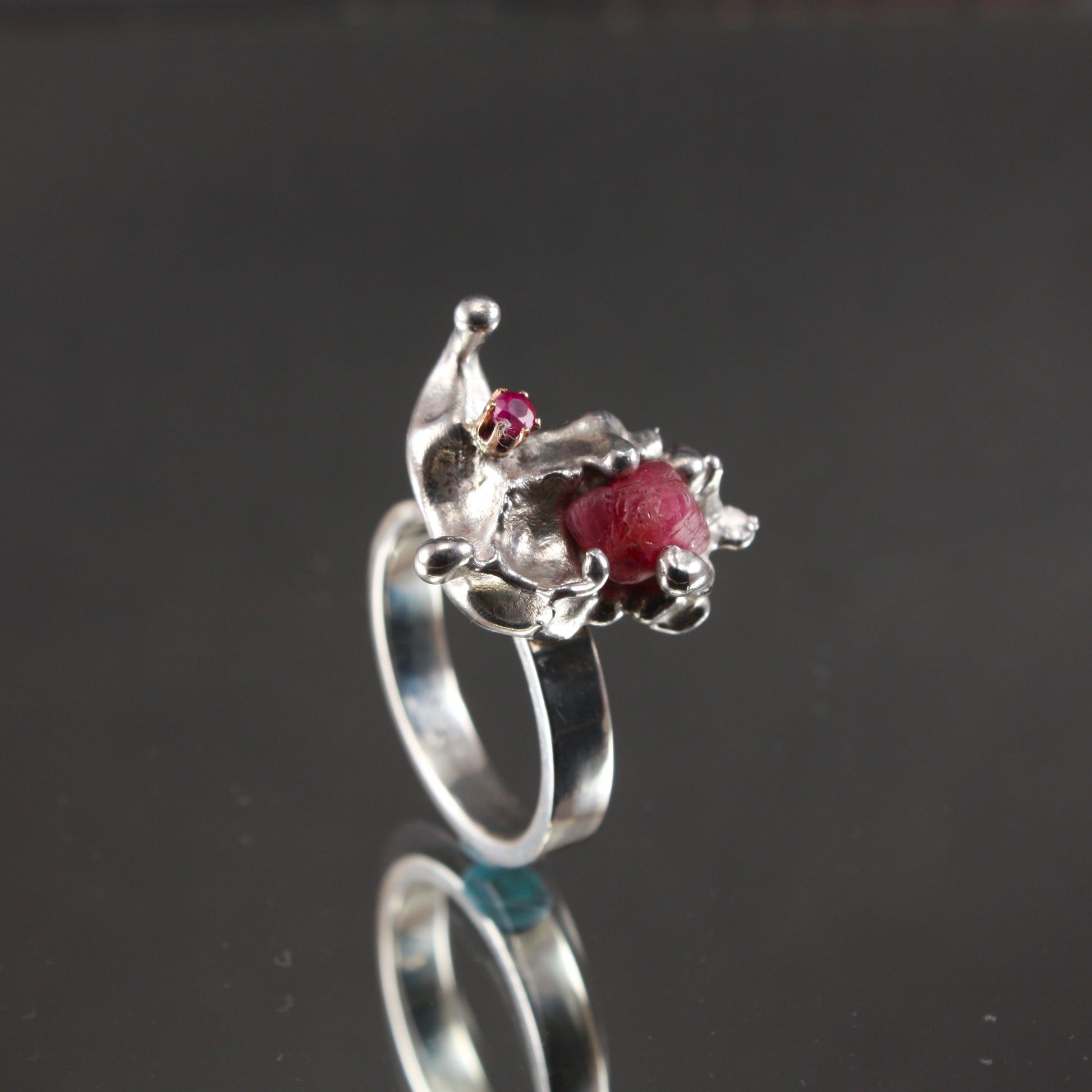 Water-Cast-Spinel-and-Ruby-Ring