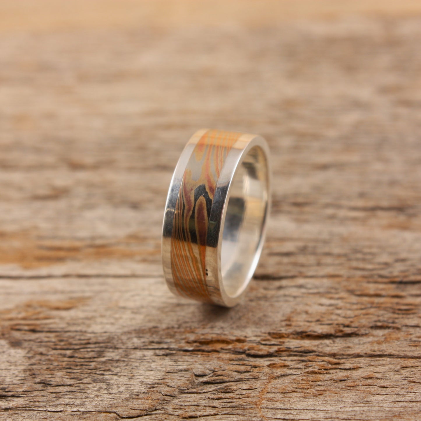 Woodgrain Mokume Gane Ring...