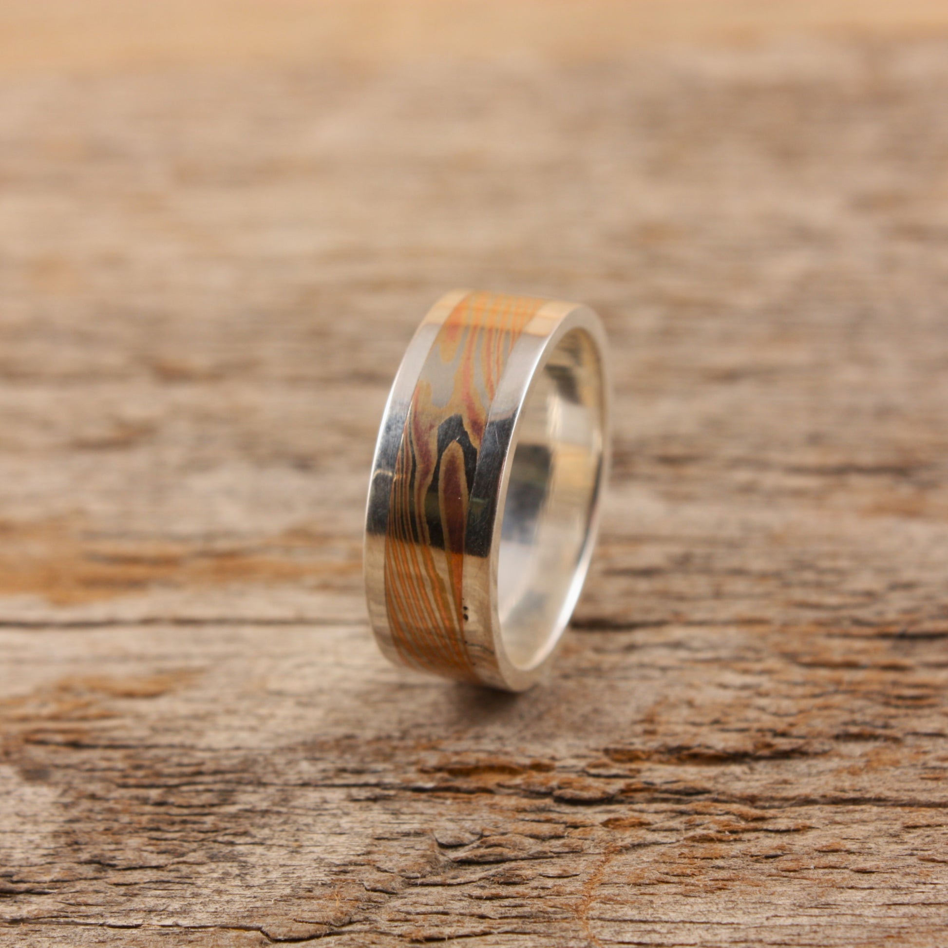Woodgrain Mokume Gane Ring...