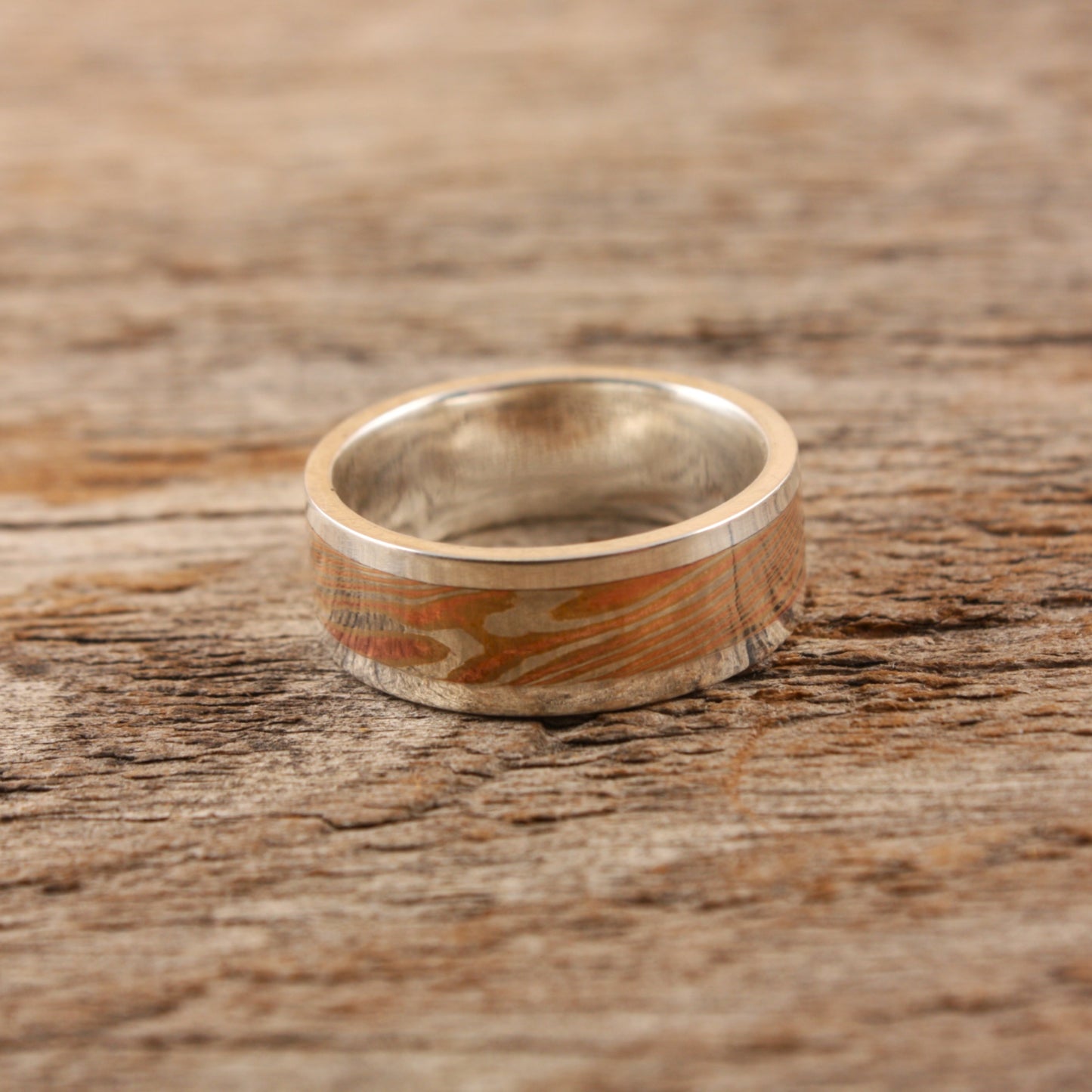 Woodgrain Mokume Gane Ring..