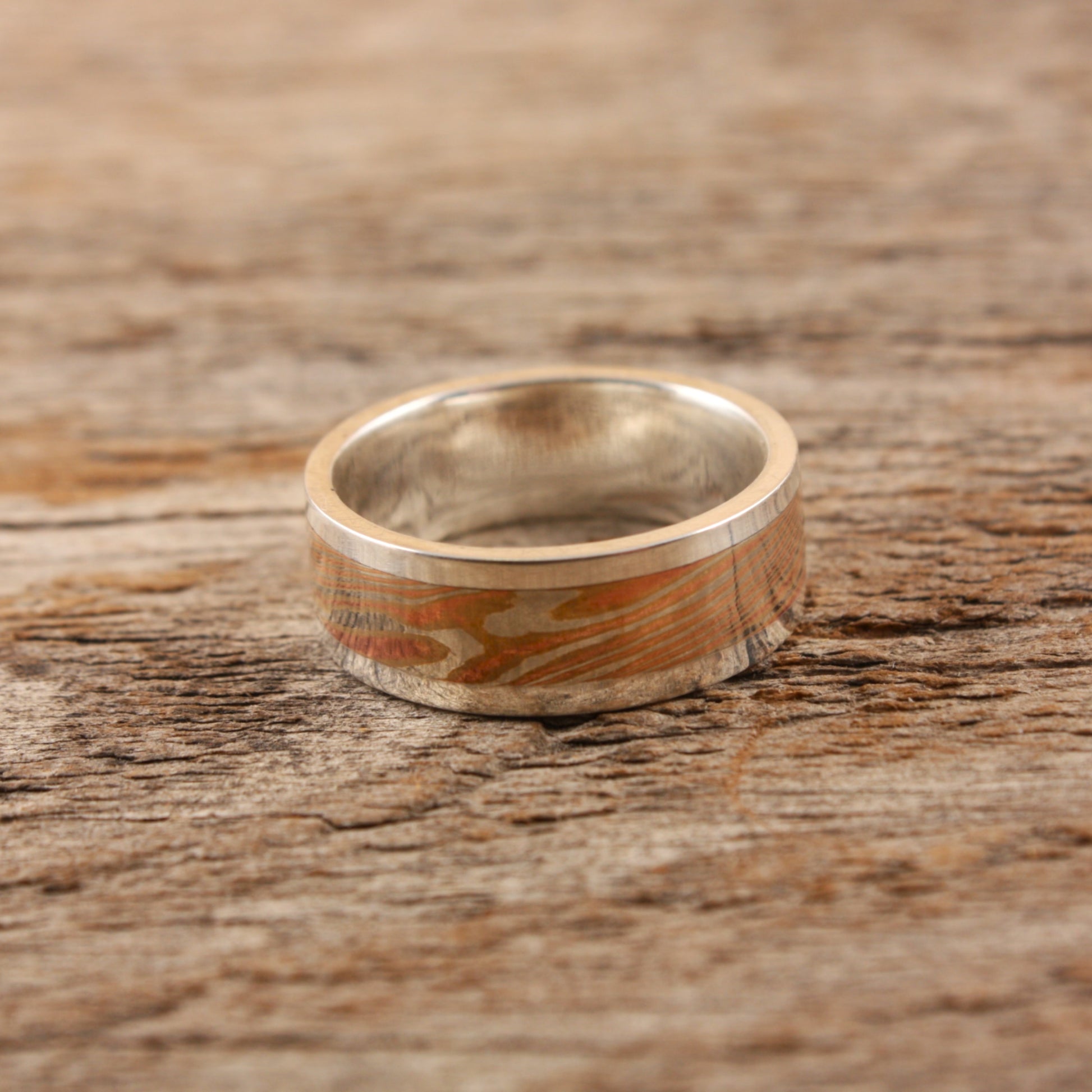 Woodgrain Mokume Gane Ring..