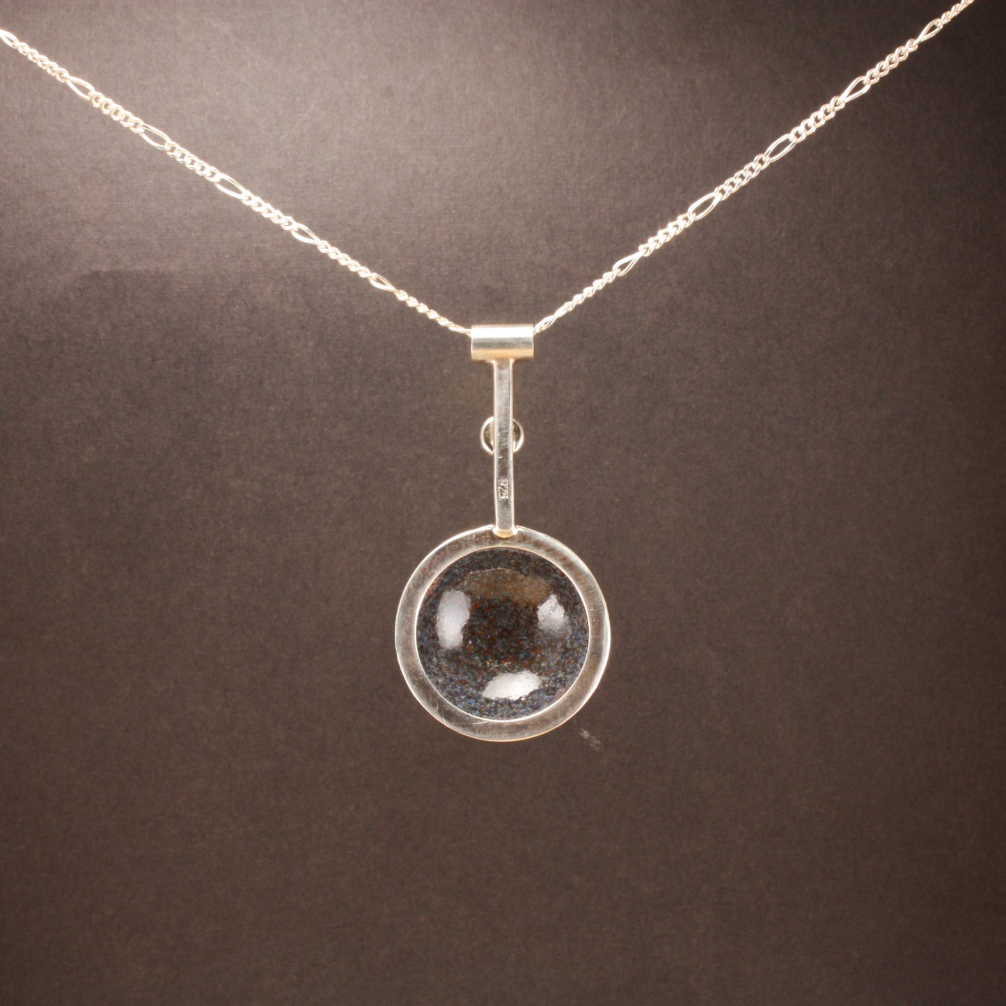 enamel pendant with amber...