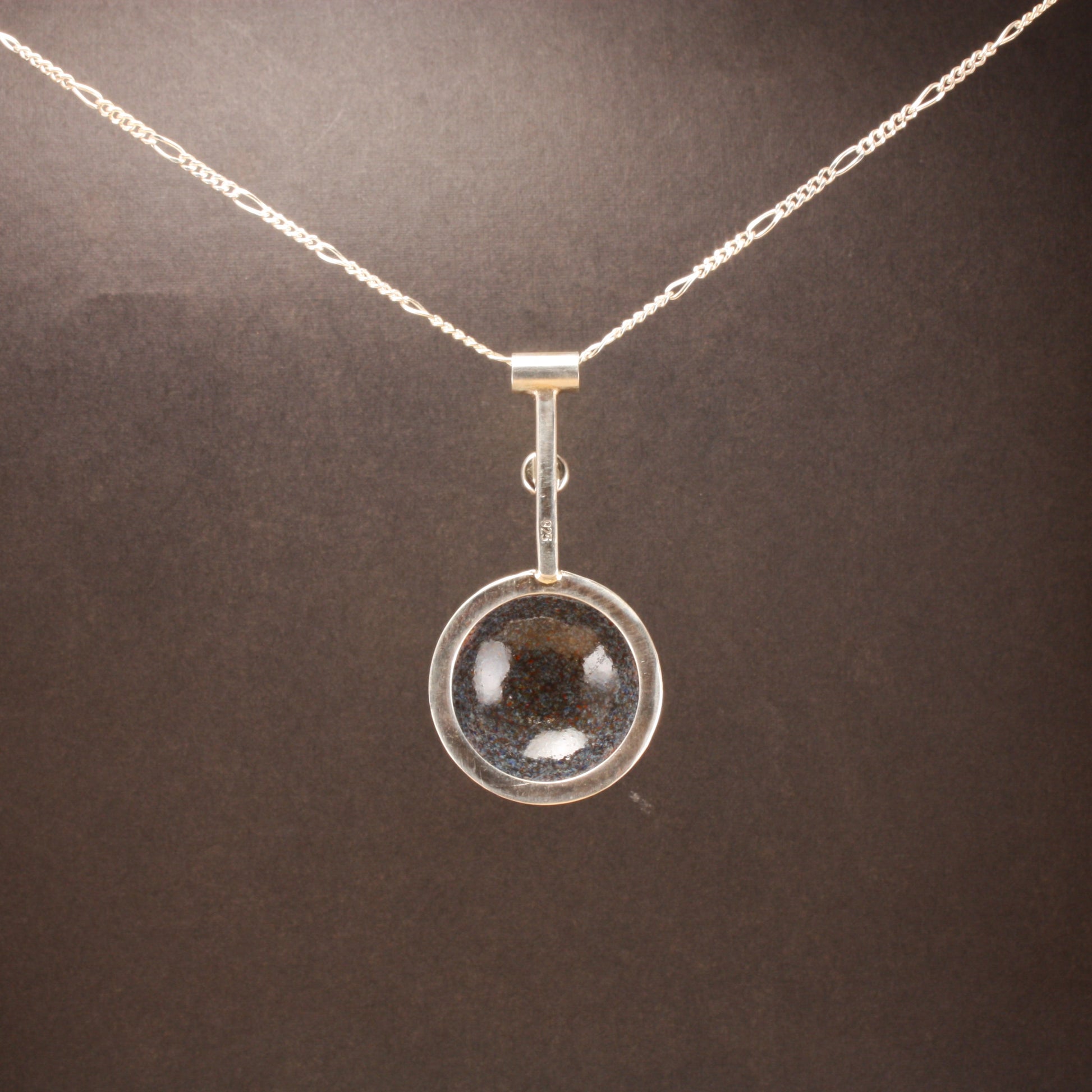 enamel pendant with amber...