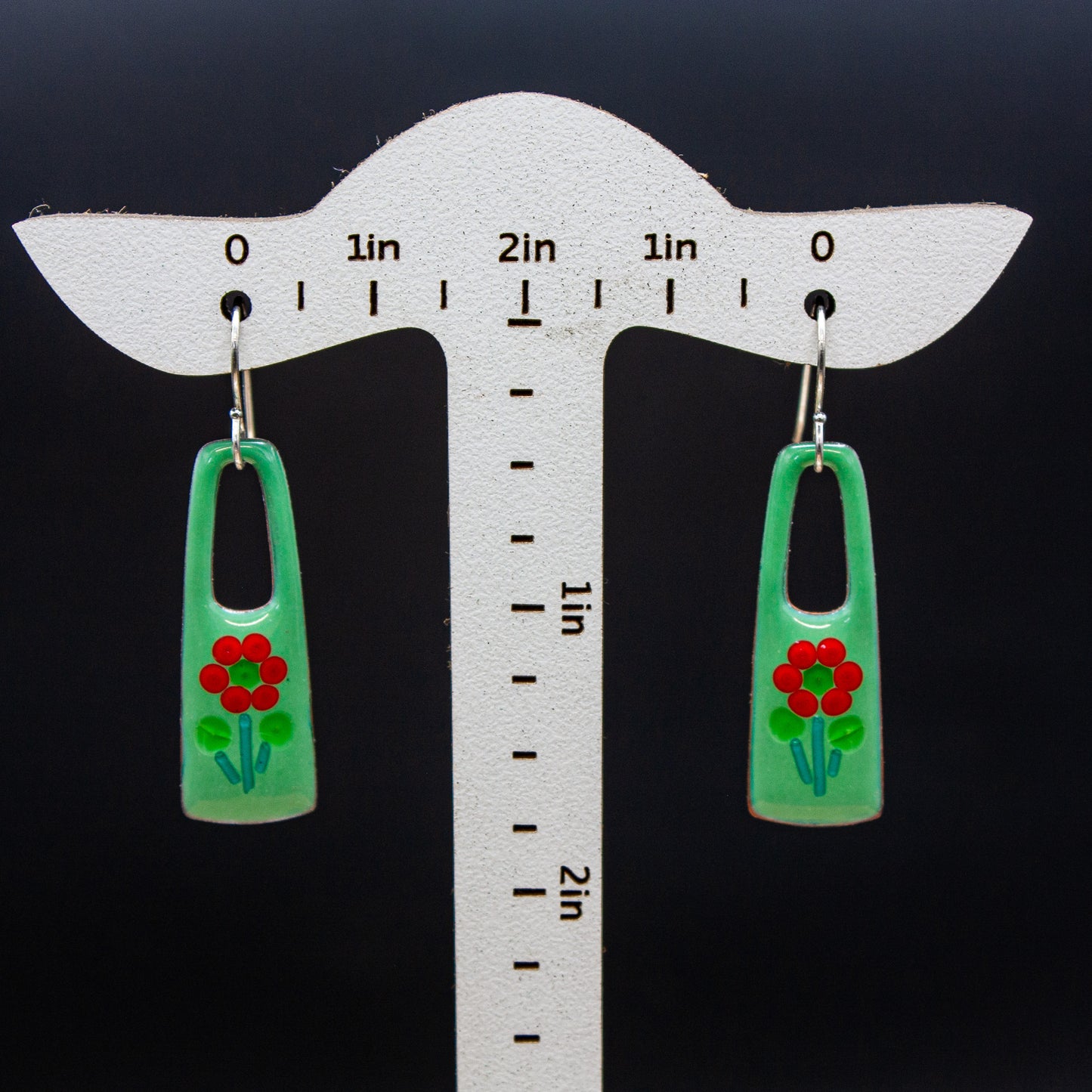 green floral drop earrings..