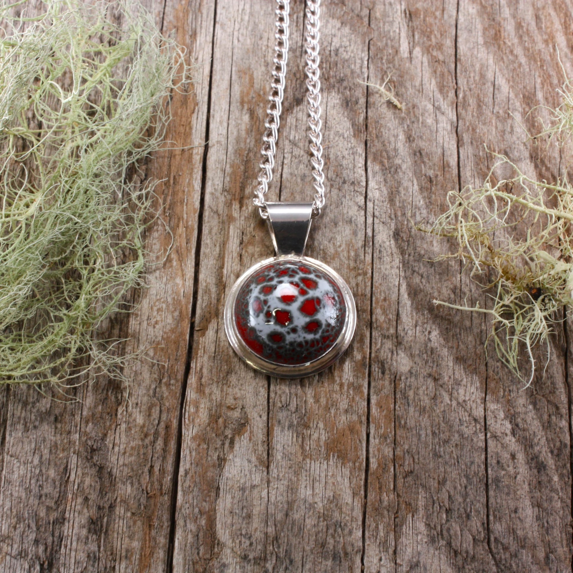 red enamel pendant