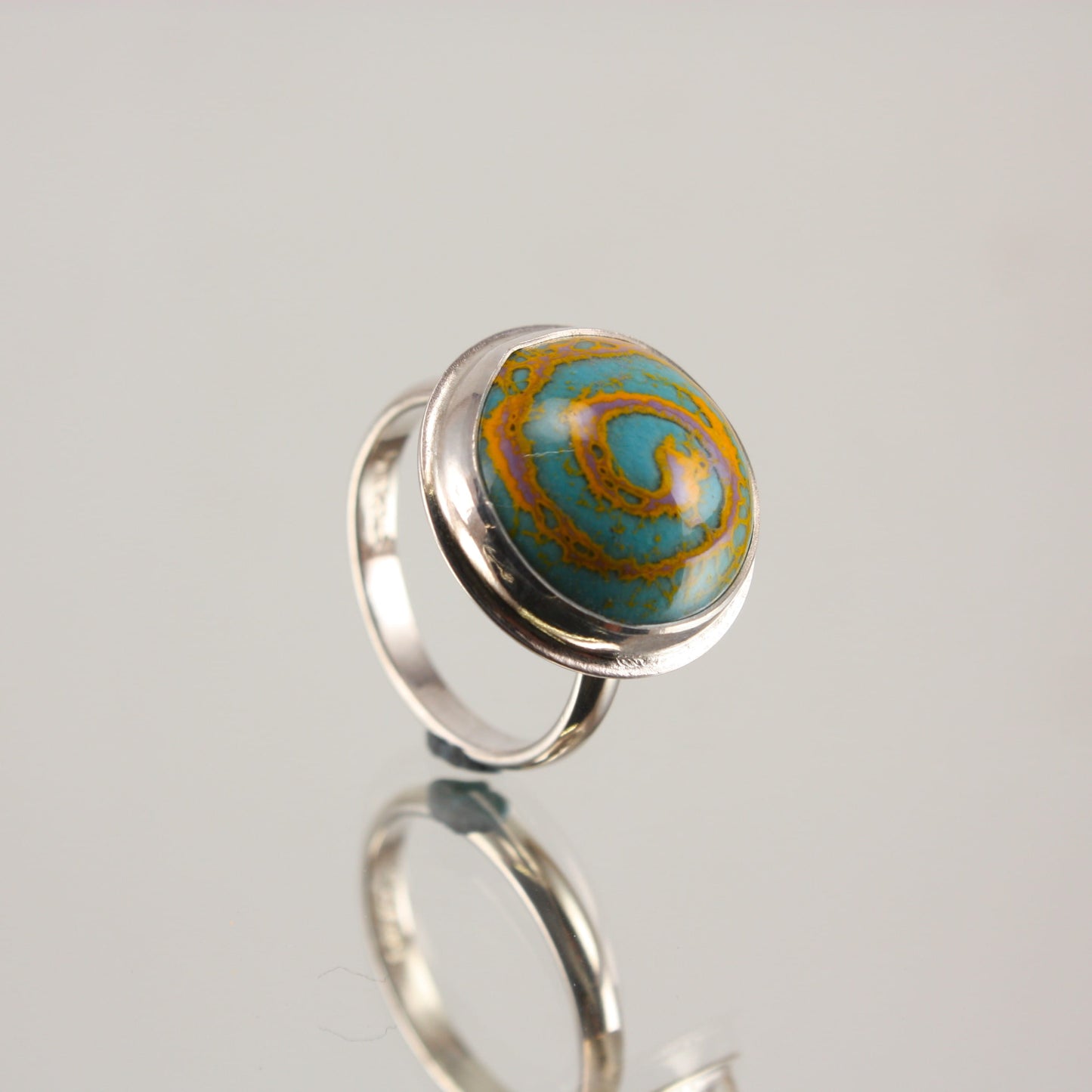 turquoise-and-yellow-round-enamel-ring