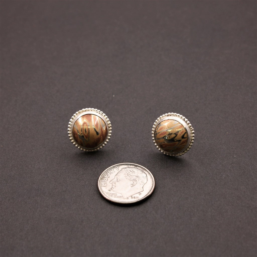 Mokume-Stud-Earrings
