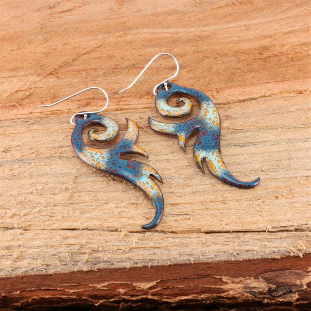 Orange-Blue-Feather-Earrings-a