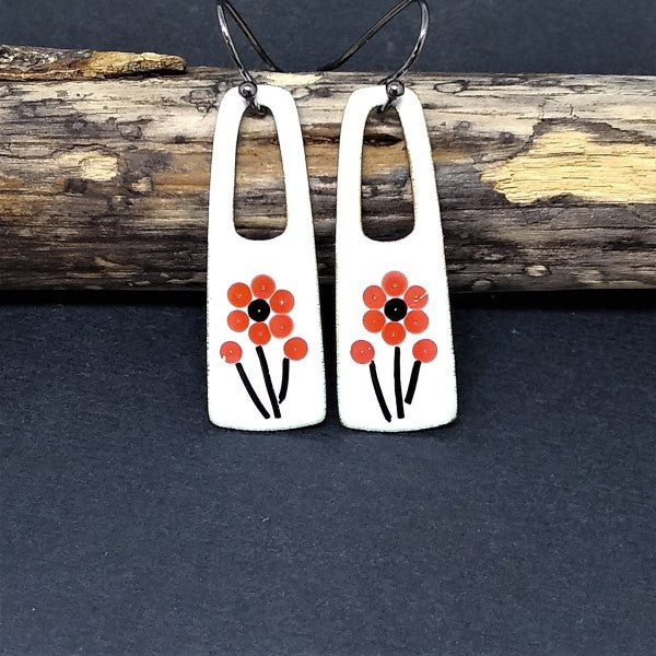 Orange-Flower-Drop-Earrings