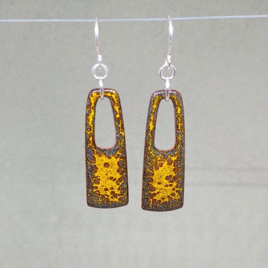 Orange-Rectangle-Drop-Earrings