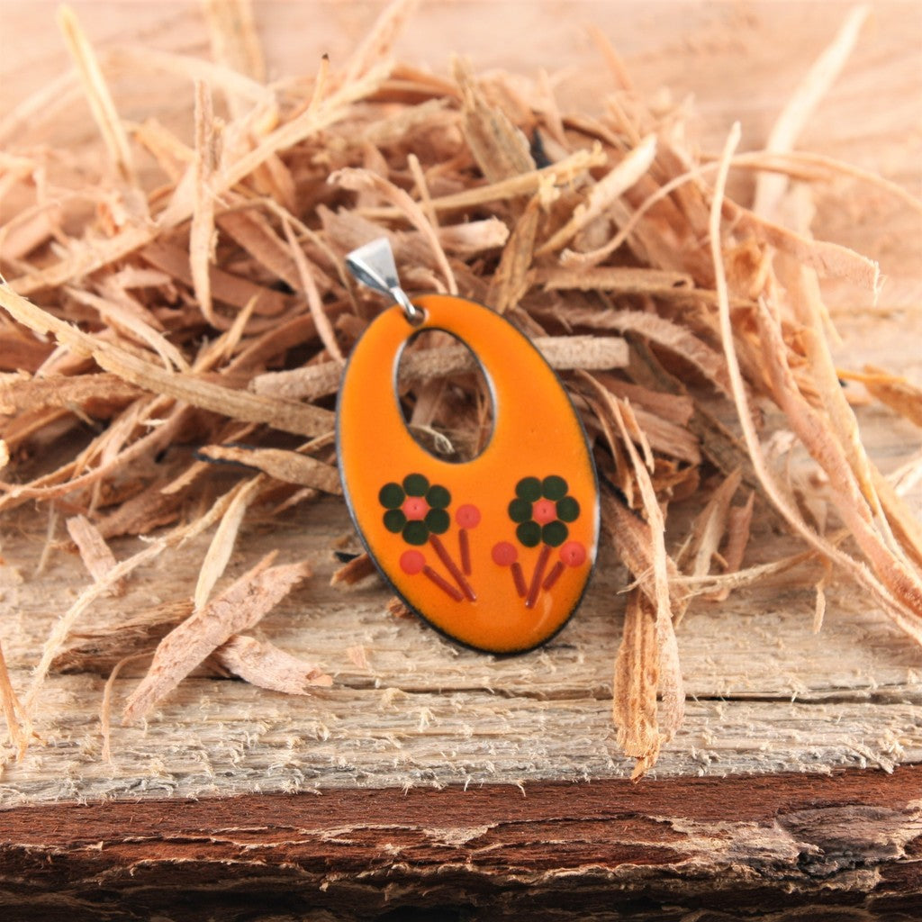 Orange Flower Pendant