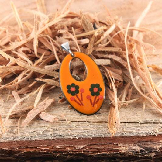 Orange Flower Pendant