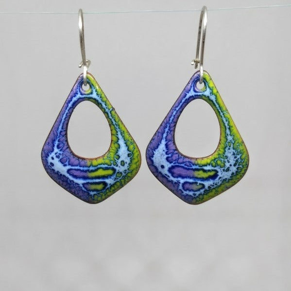 Purple-And-Green-Teardrop-Earrings
