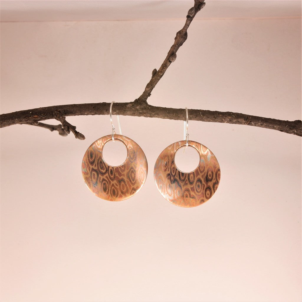 Rain-Drop-Pattern-Round-mokume-Earrings