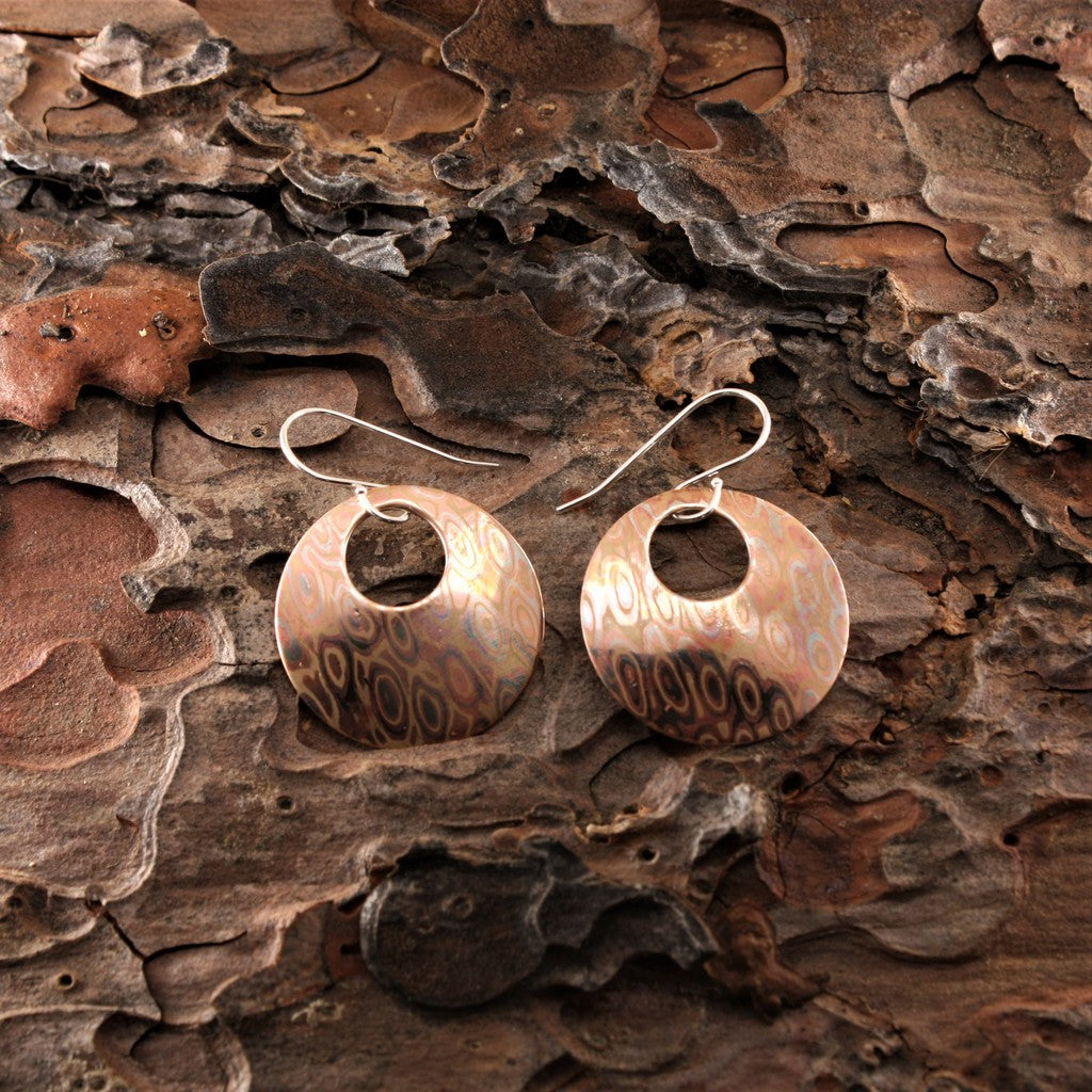 Rain-Drop-Pattern-Round-mokume-Earrings