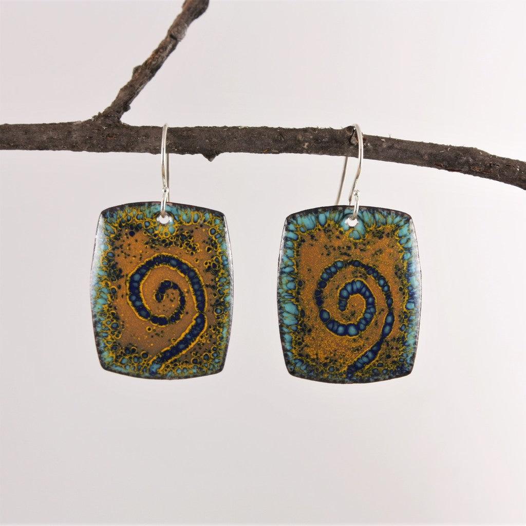 Rectangle-Enamel-Earrings