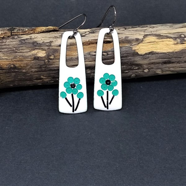 Teal-Flower-Drop-Earrings