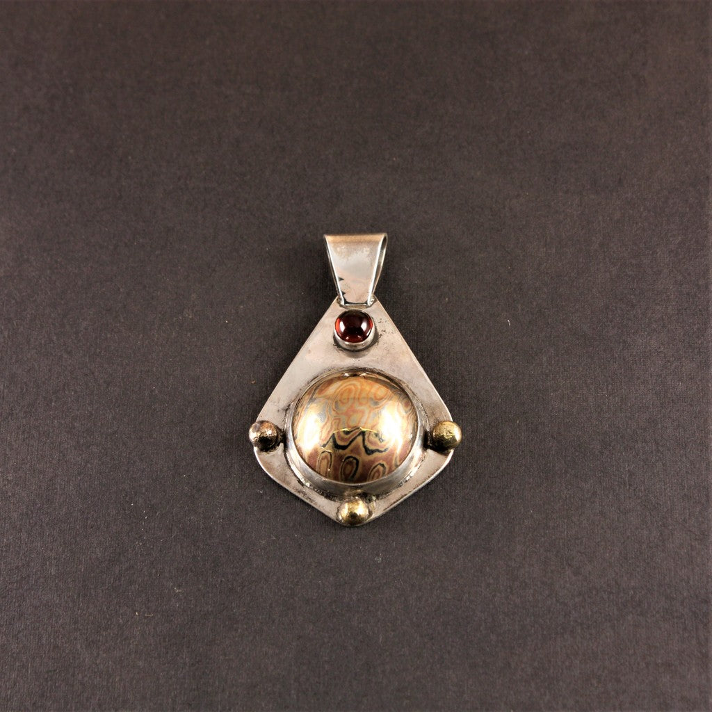 Tear-Drop-Mokume-Pendant-With-14k-Garnet