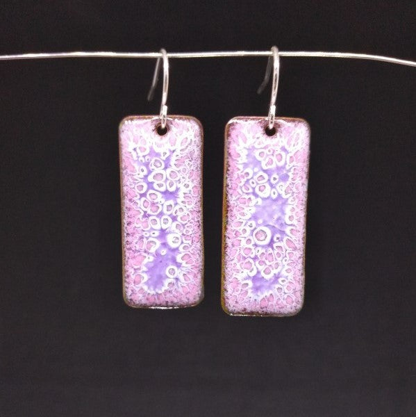 Enamel Thin Rectangle Earrings