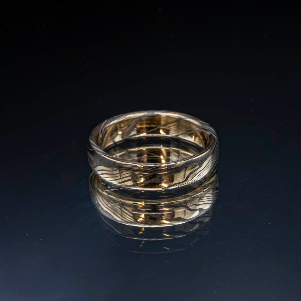 14kgold-s.silver mokume ring...