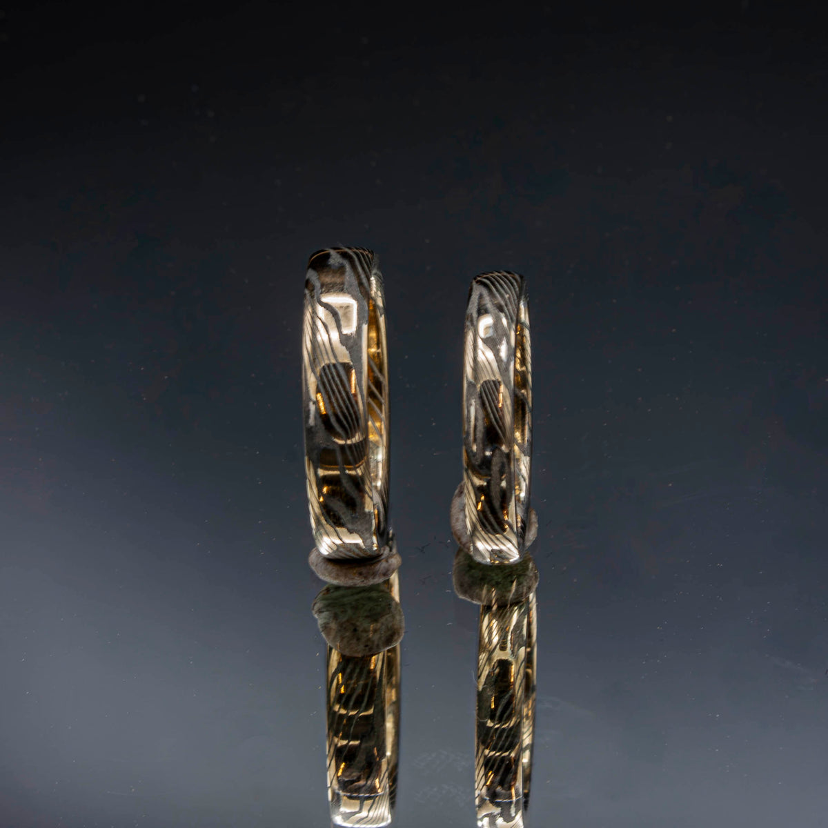 14kgold-s.silver mokume ring.