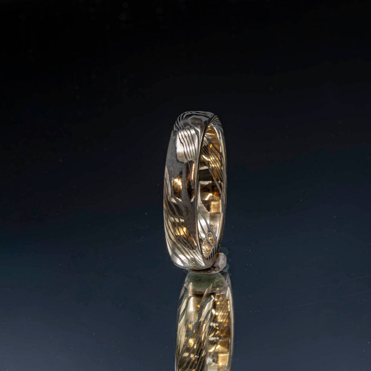14kgold-s.silver mokume ring