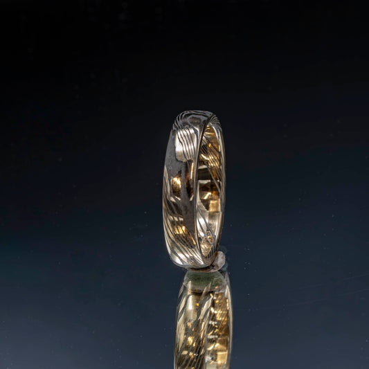 14kgold-s.silver mokume ring