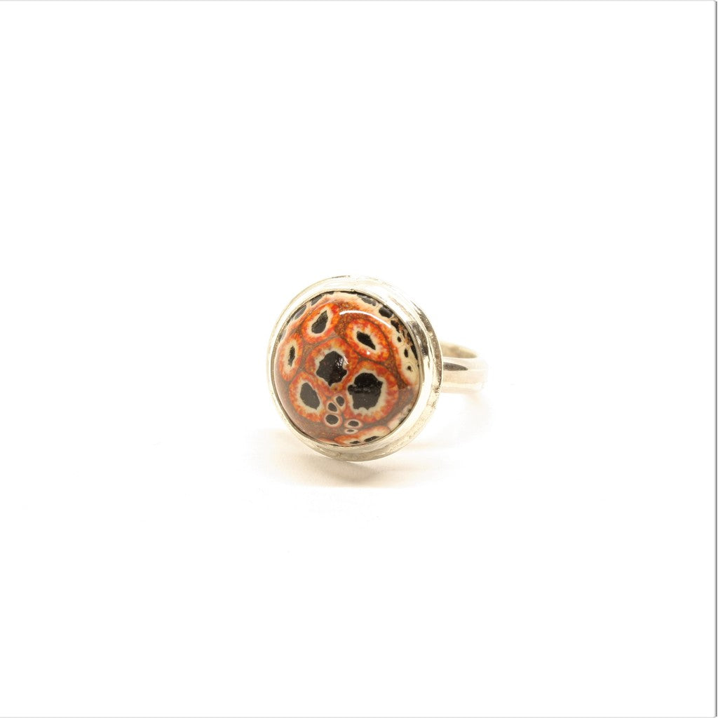 Black-Orange-Round-Enamel-Ring