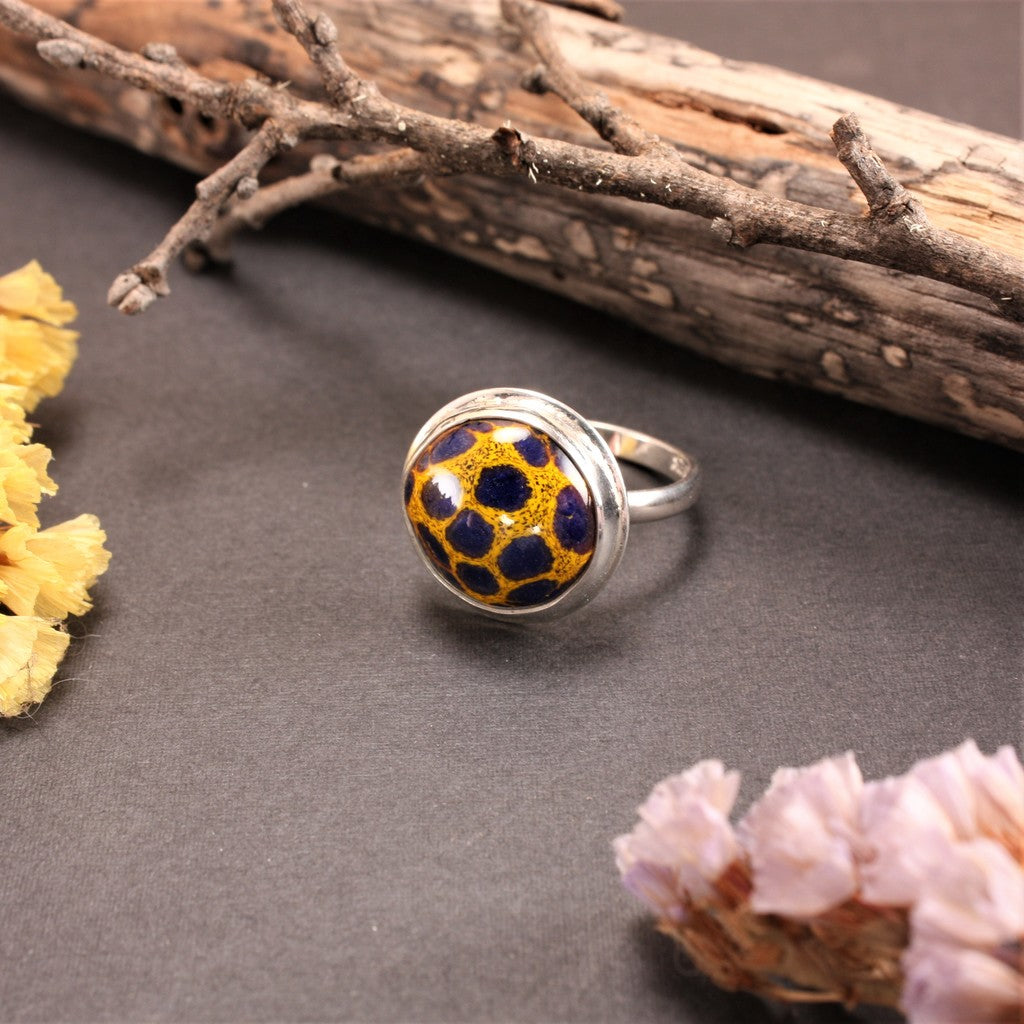 Blue-Yellow-Round-Enamel-Ring