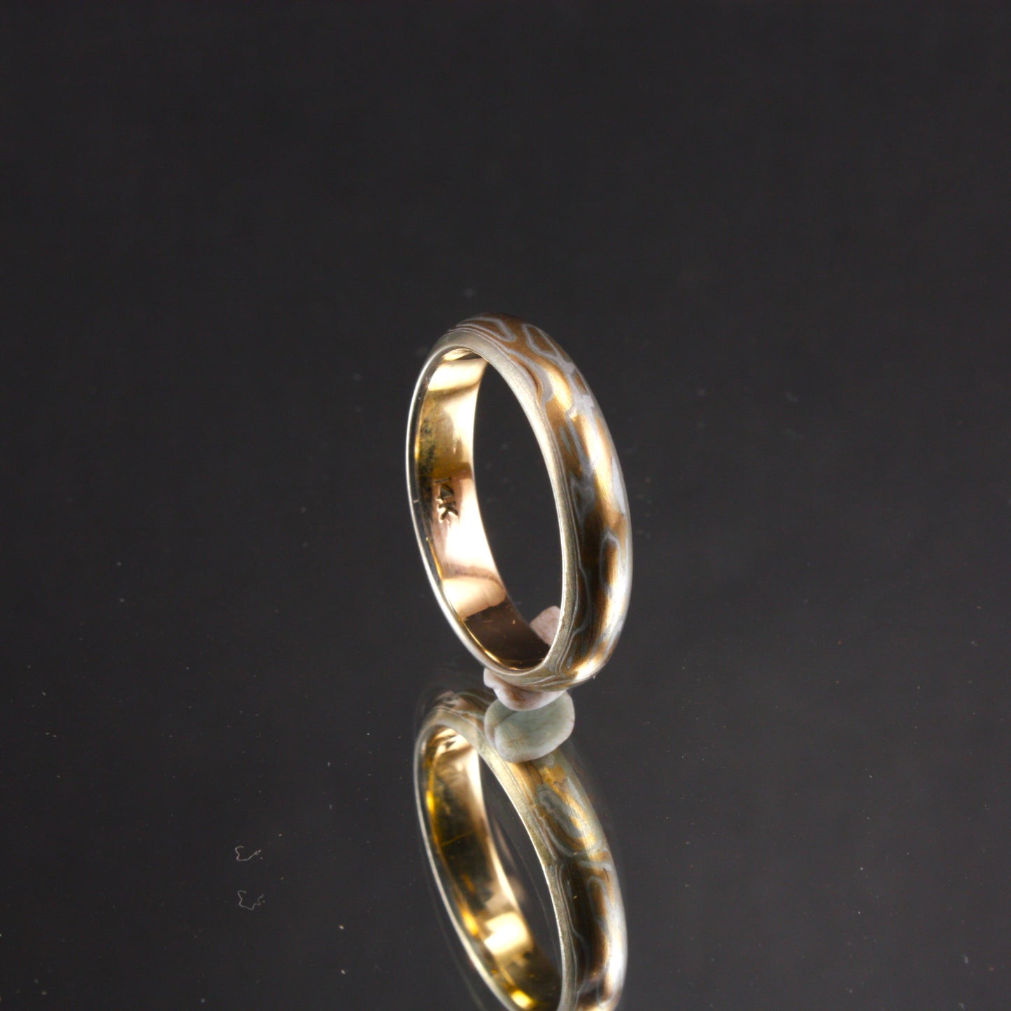 gold mokume ring.