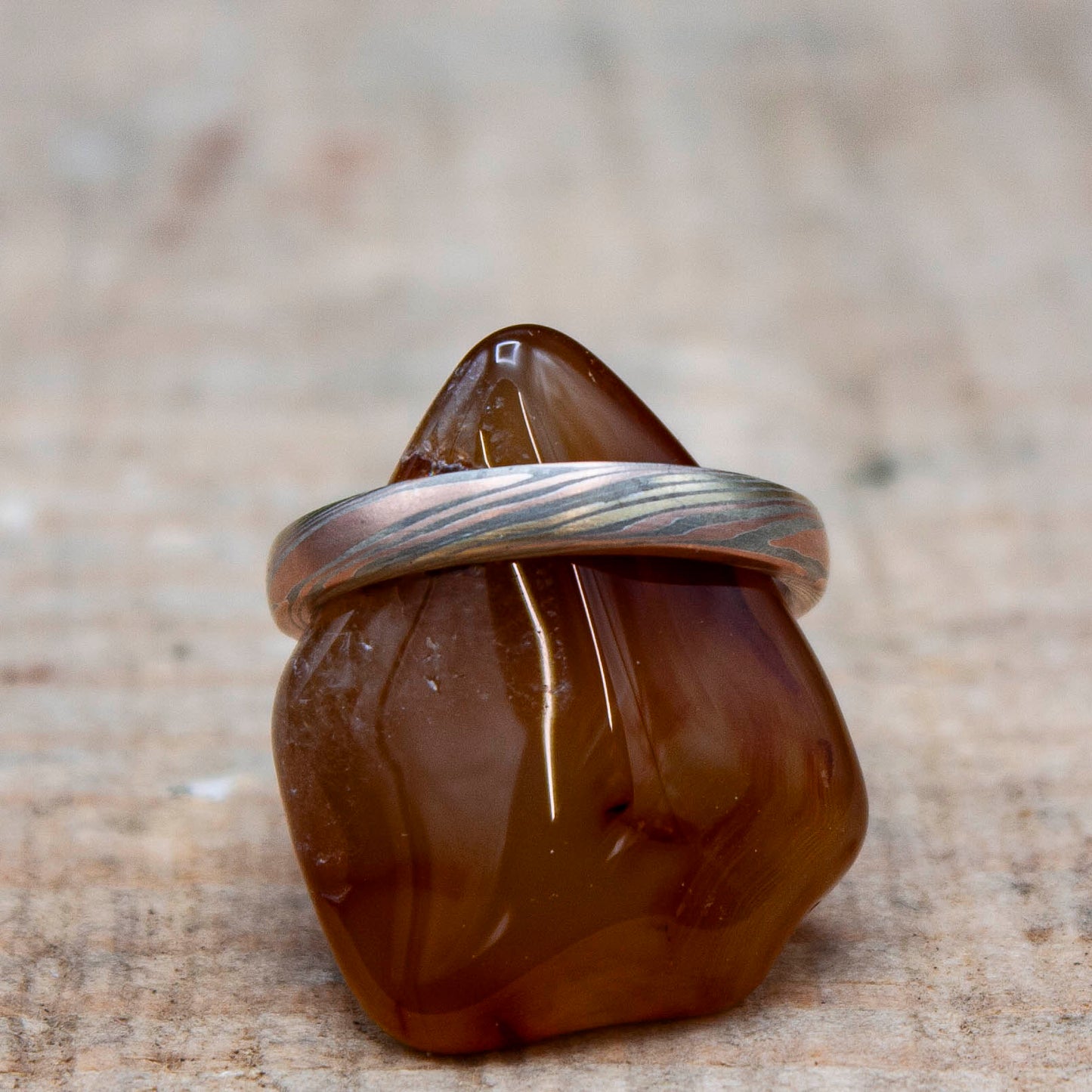 rose gold mokume ring...