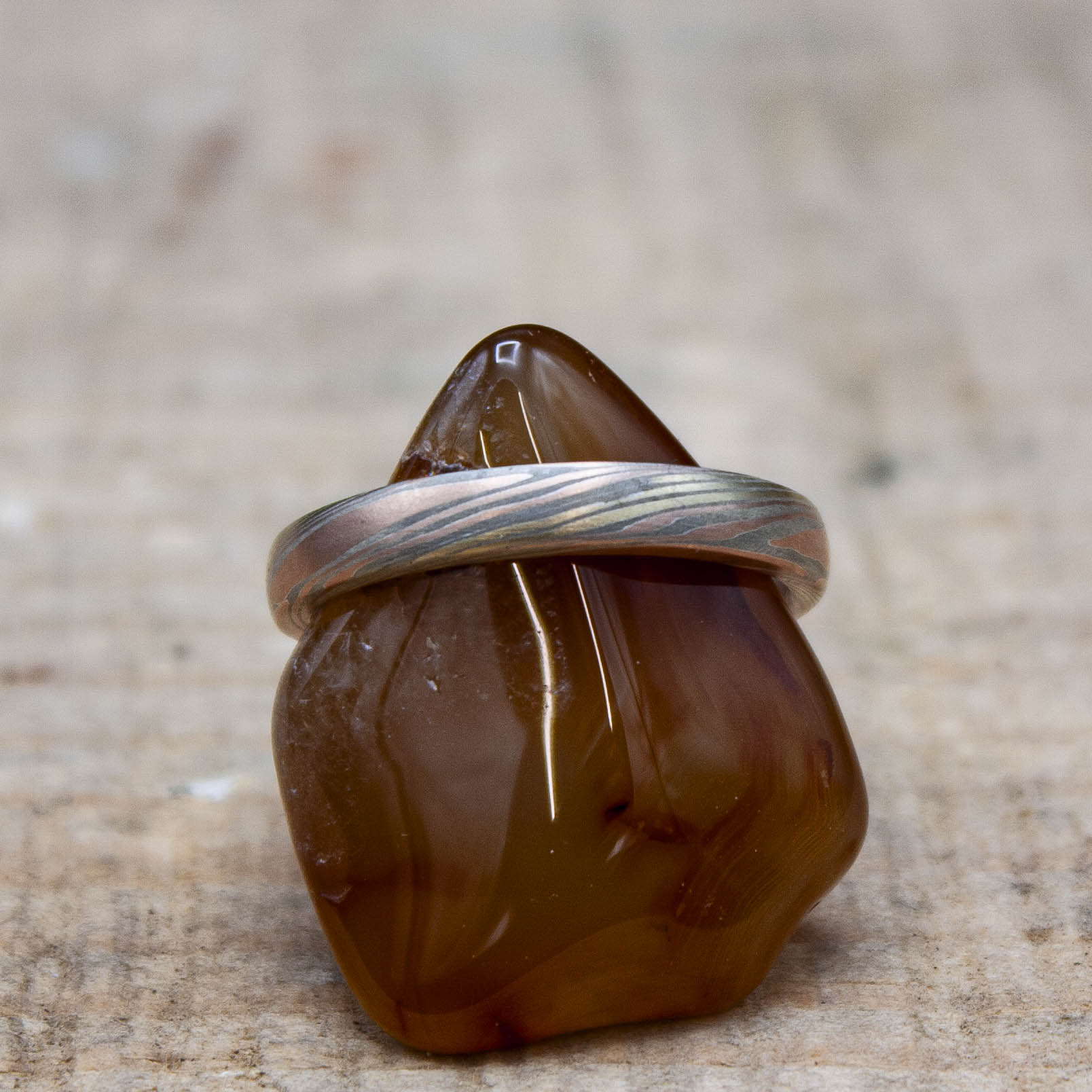 rose gold mokume ring...