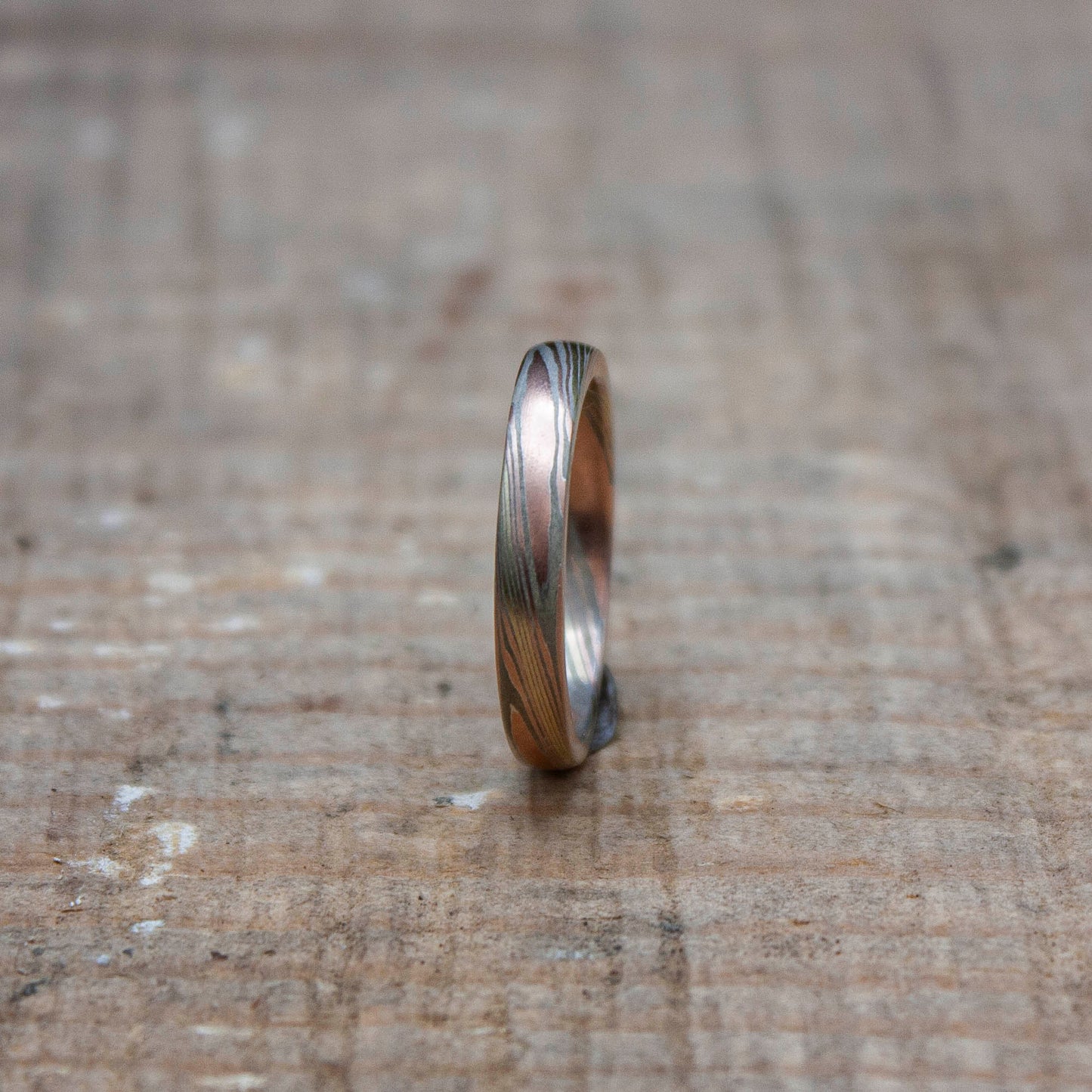 rose gold mokume ring