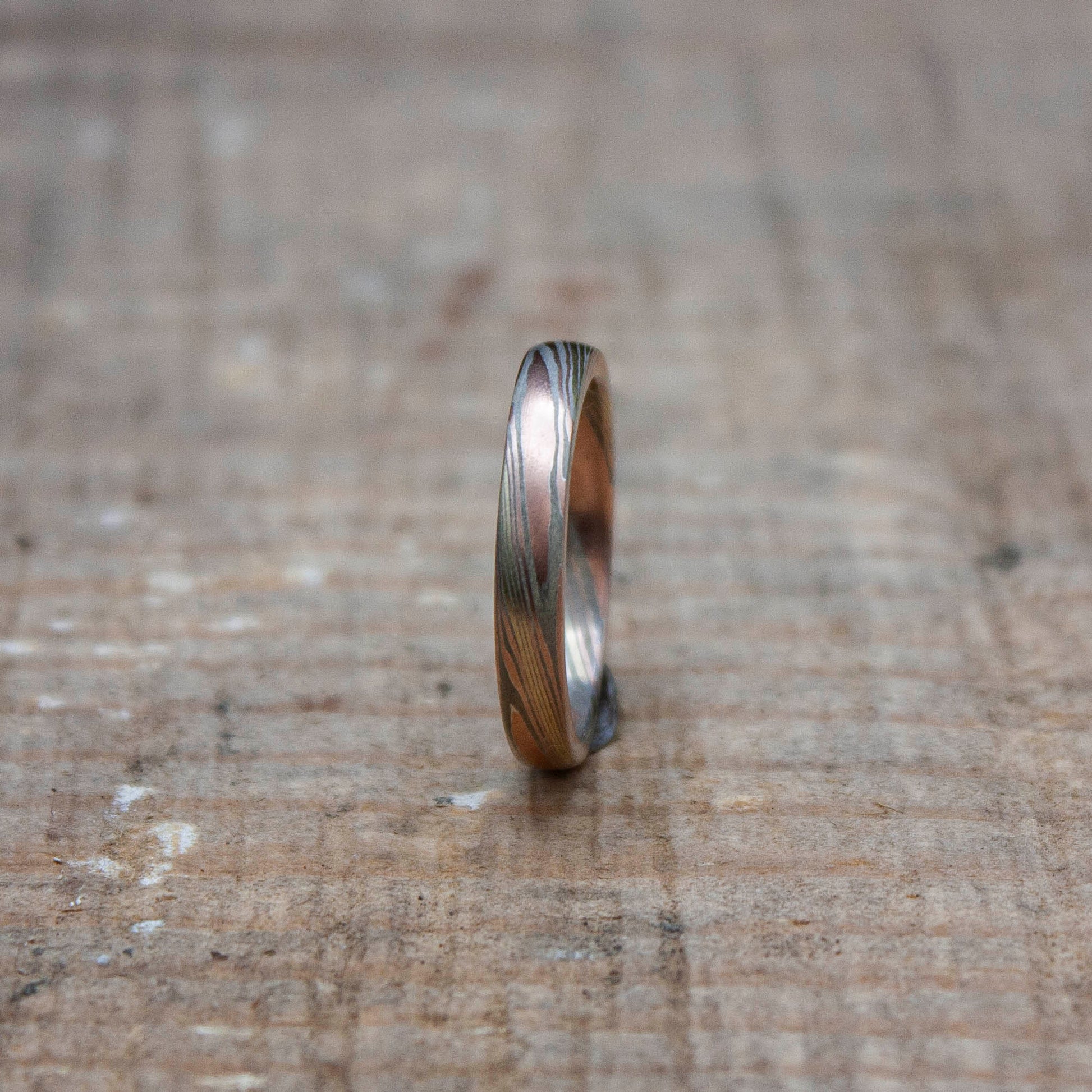 rose gold mokume ring