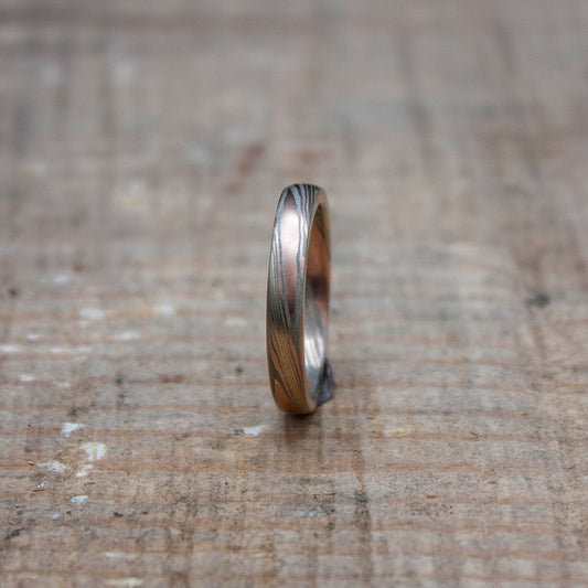 rose gold mokume ring