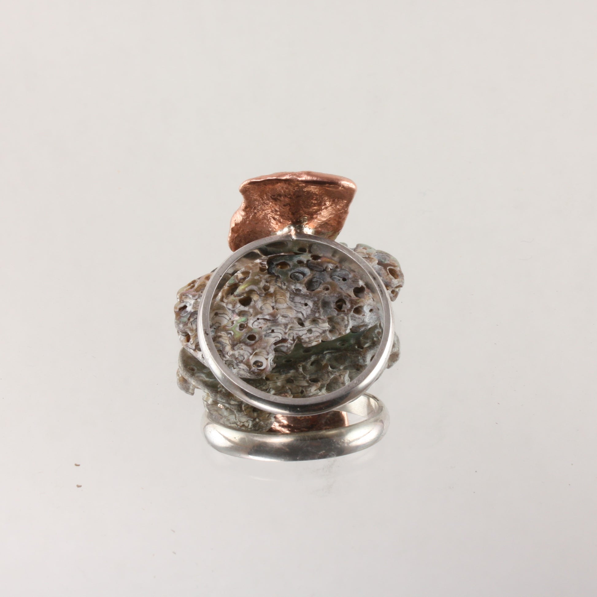 water cast copper and sterling ring...