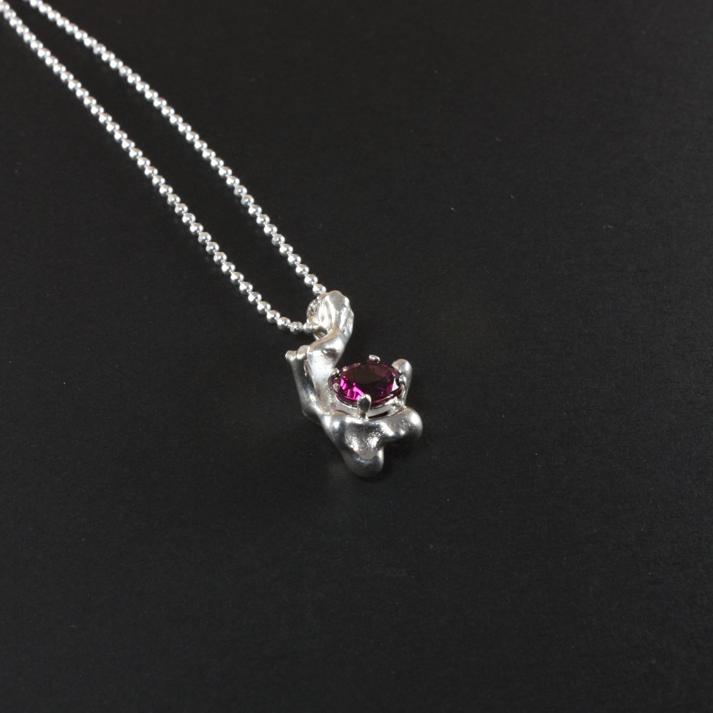 water cast necklace with garnet...